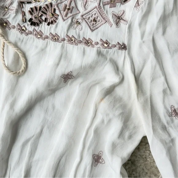 Fate Embroidered White Boho Blouse Size Small - Picture 14 of 14